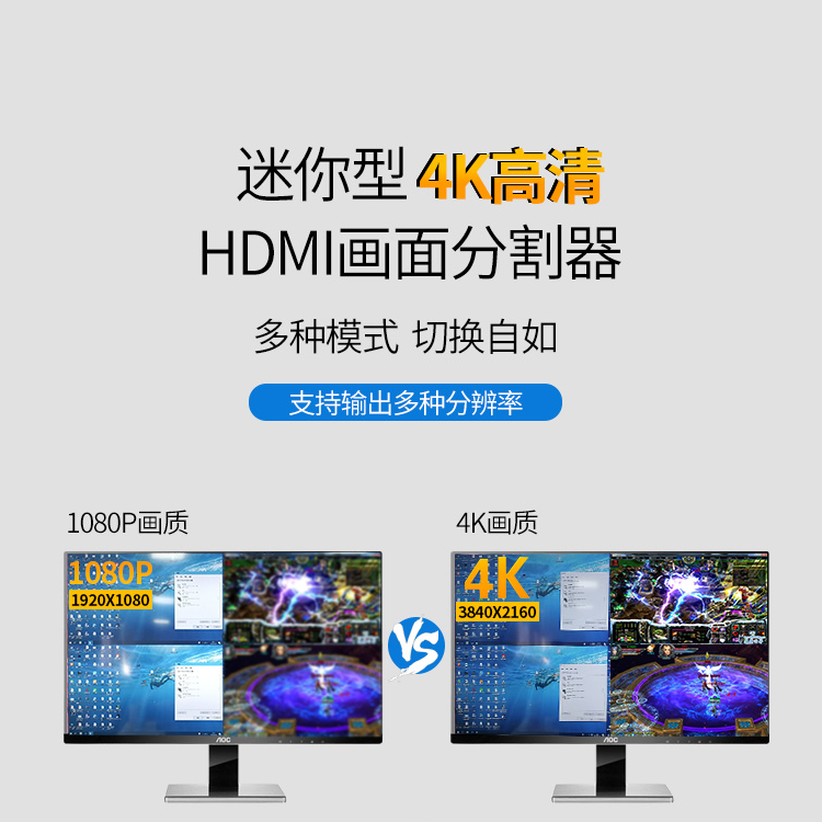  高清4k hdmi四畫面分割器如何使用的